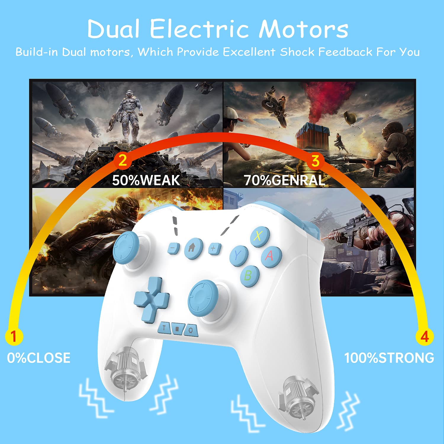 Wireless Bluetooth Controller for Switch/PC/Mobile - Dual Motion, Turbo, 6-Axis - Perfect for Black Myth: Wukong Gaming