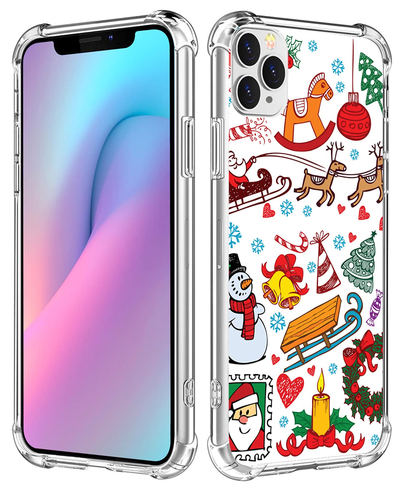 CCLOT Christmas iPhone 13 Pro Max Case - Snowman Reindeer Holiday Design TPU Protective Cover | Perfect for Xmas Gifts, Winter Parties & Festive Celebrations