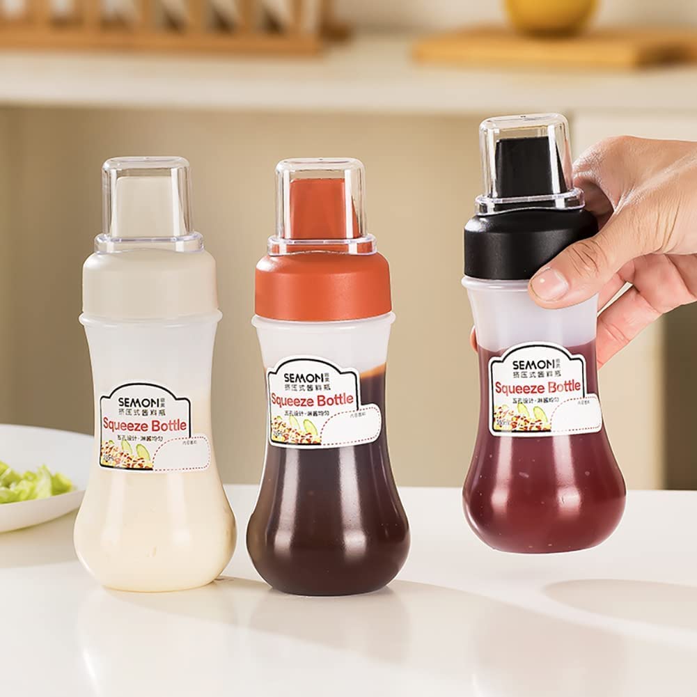 350ml WSEYZ Squeeze Bottle with Lid - 5-Hole Sauce Dispenser for Kitchen, BBQ, Salad Dressing & Baking | Portable Condiment Bottle for Home & Restaurant Use