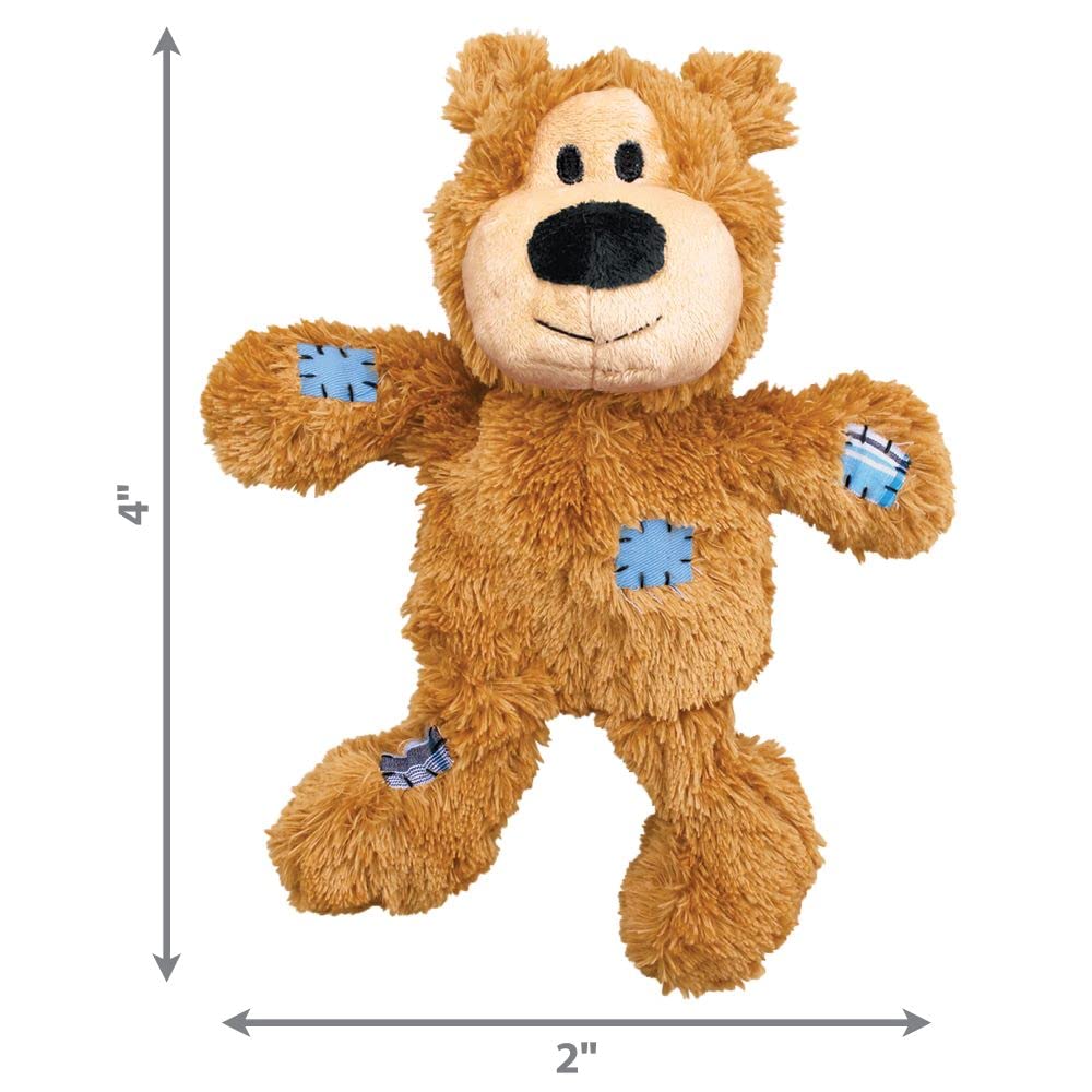 KONG Wild Knots Bear Dog Toy - X-Small Chew Toy for Small Dogs, Durable & Interactive Pet Toy for Puppies - Perfect for Indoor Play, Teething Relief, and Training Rewards
