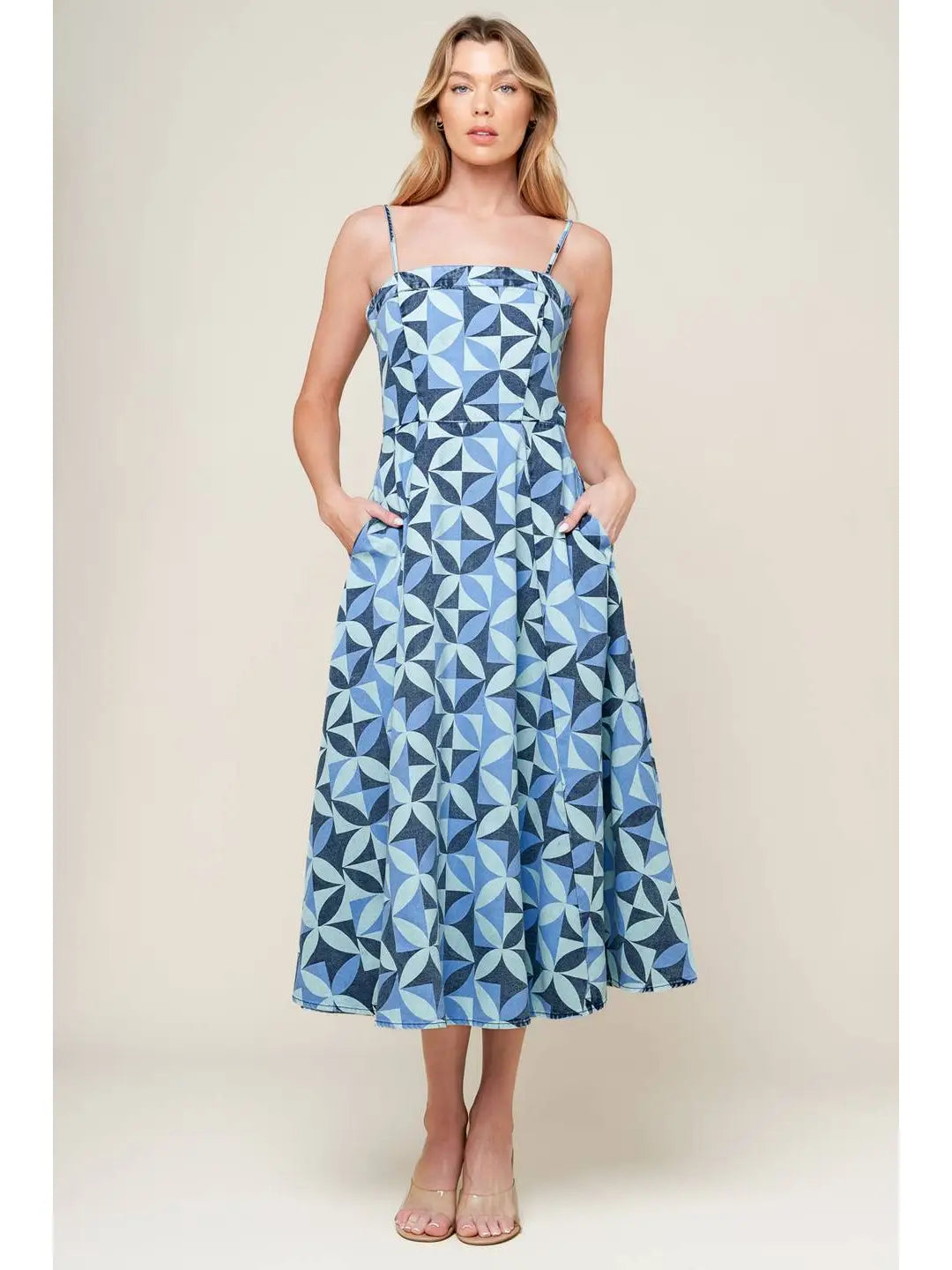 Kennedy Midi Dress for Women - Elegant Flowy Summer Dress with Pockets | Perfect for Beach, Brunch & Date Night Outfits