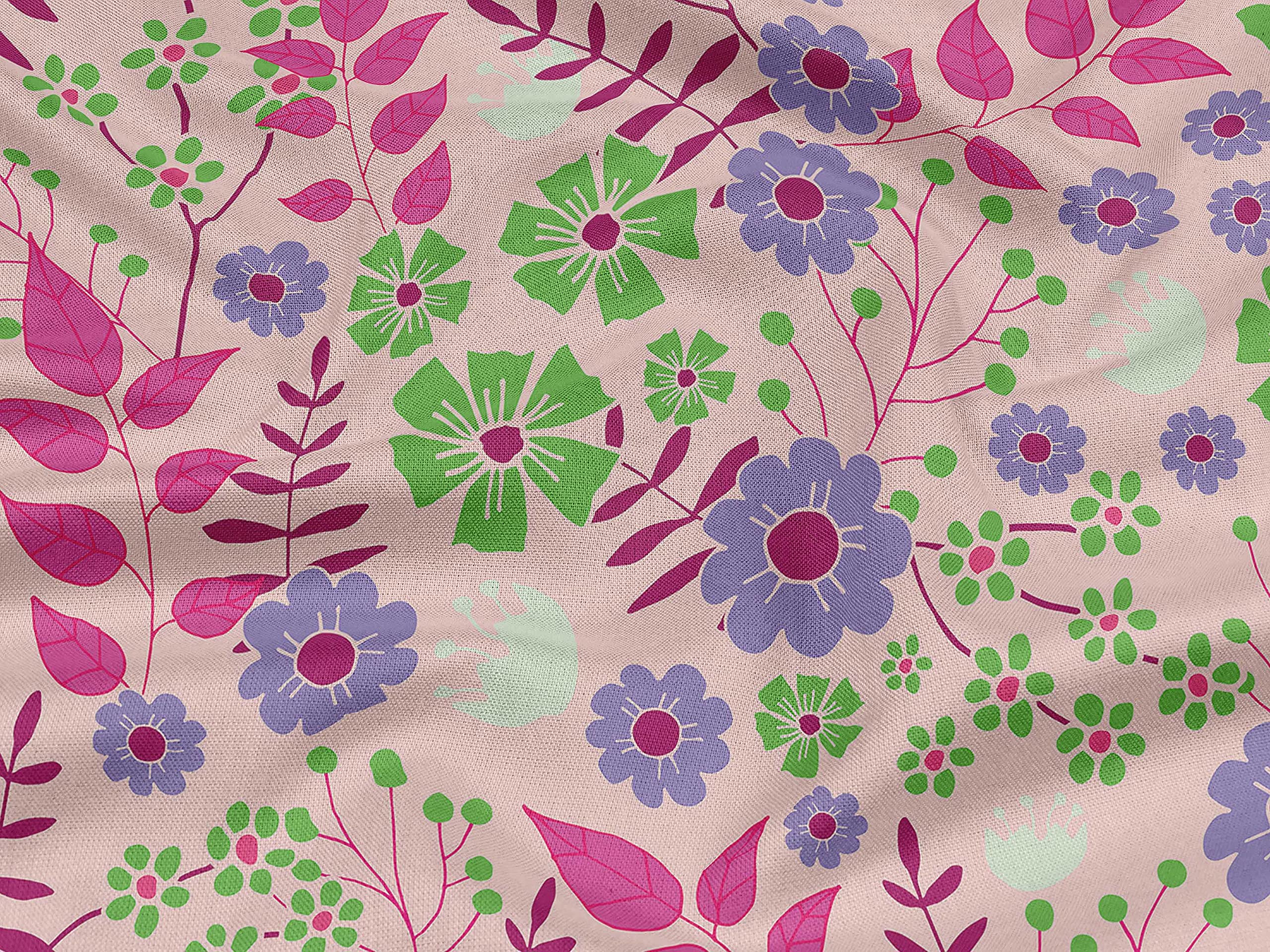 oneOone Rayon Pink Floral Print Fabric - 56 Inch Wide Dress Material by The Yard | Perfect for DIY Dresses, Skirts & Home Decor Projects