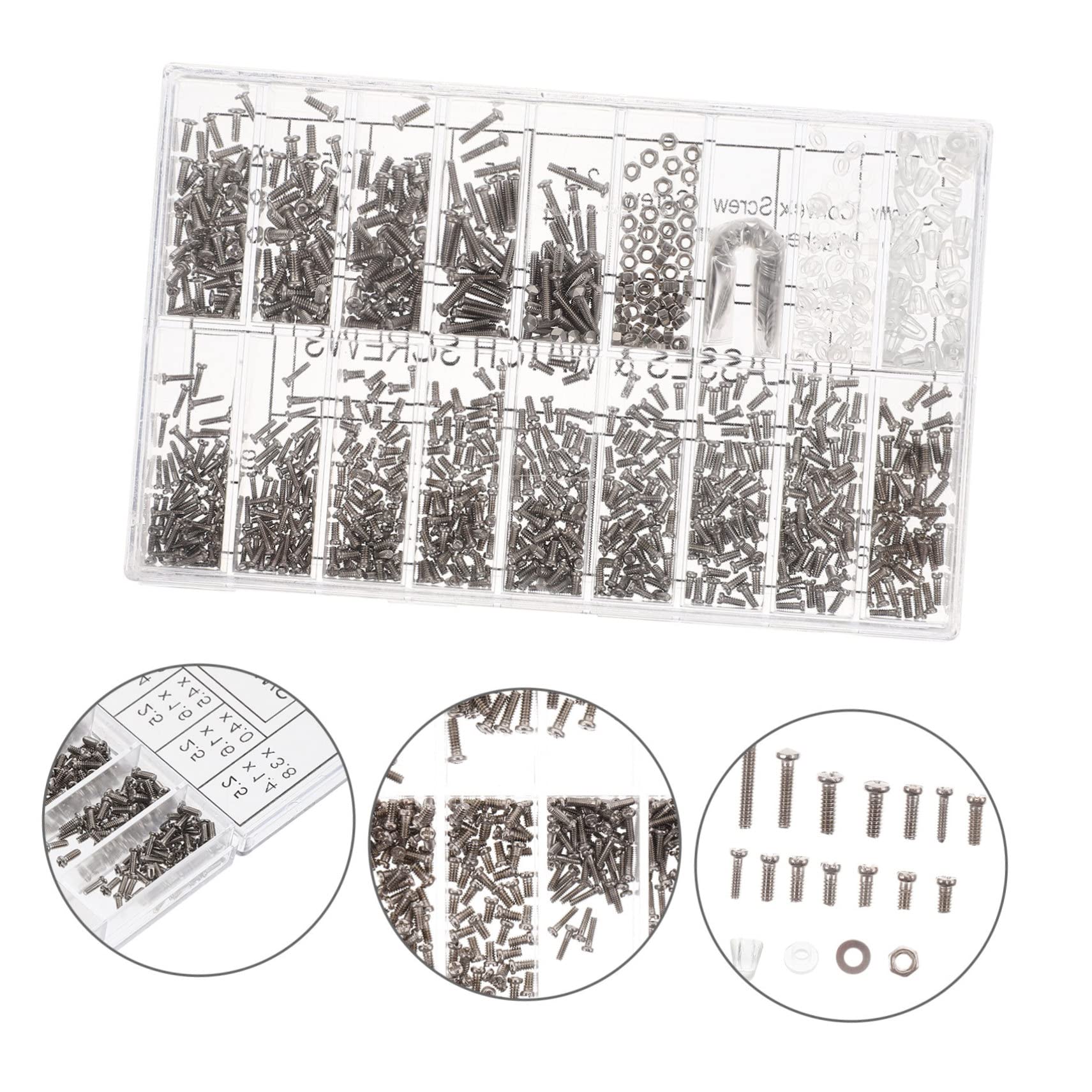 **PartyKindom 5 Sets Glasses Repair Kit - Metal Screws, Nose Pads & Replacement Parts for Rimless/Frameless Eyewear - Perfect for DIY Glasses Fix & Maintenance at Home or Office**
