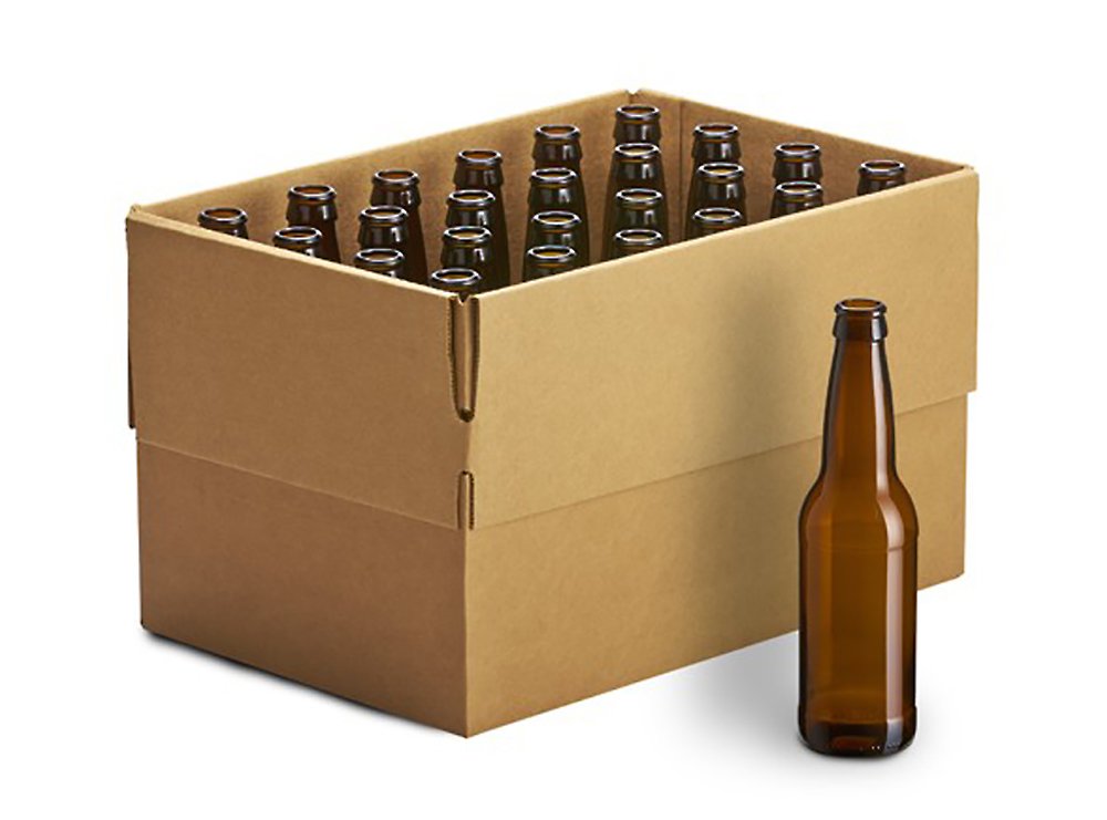 Premium 12oz Amber Longneck Beer Bottles with Crown Caps - Case of 24 - Home Brewing & Craft Beer Bottling Supplies - Perfect for Homebrewers, Microbreweries & Beer Enthusiasts