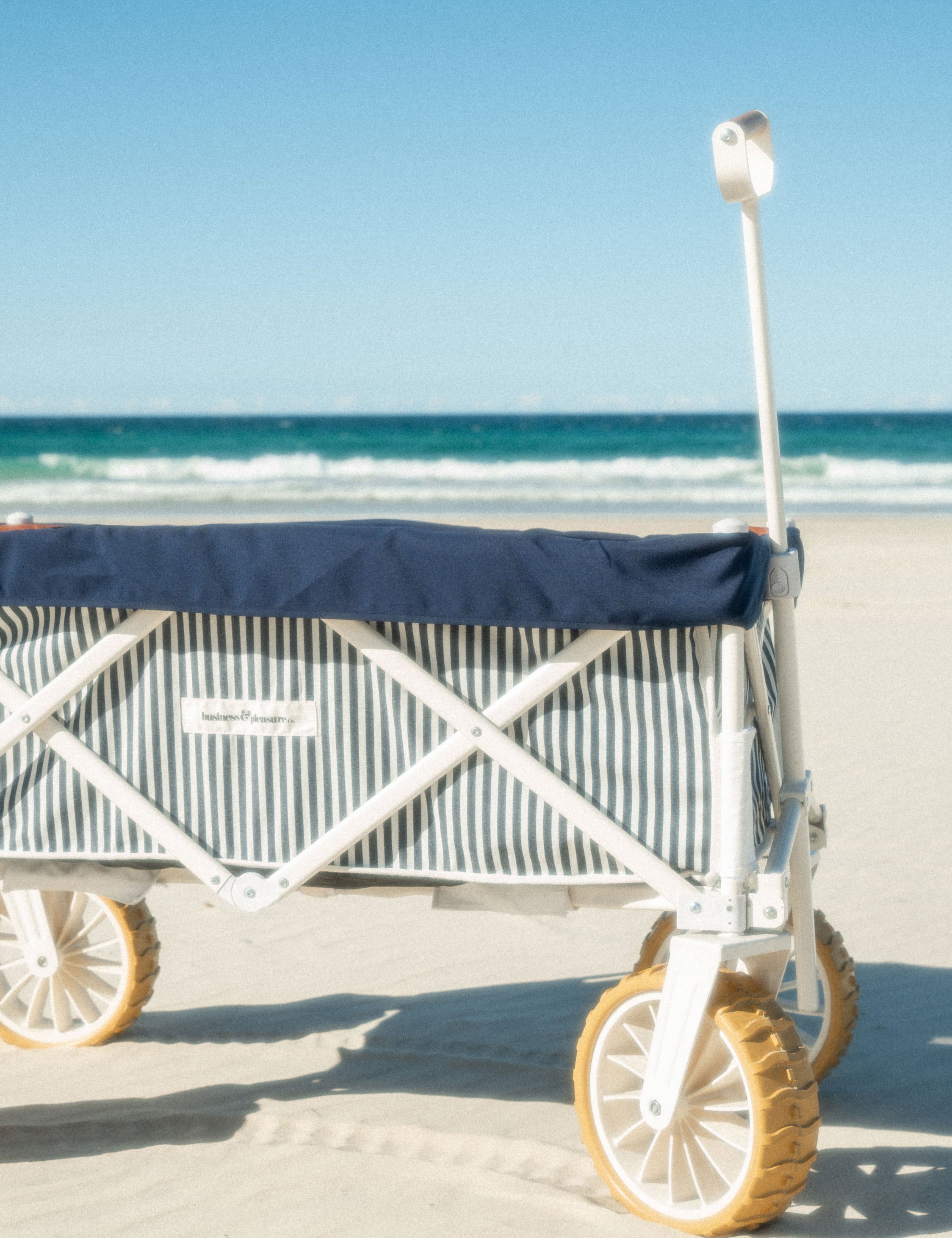 Premium Folding Beach Cart with Wheels - Heavy Duty Collapsible Wagon for Sand, Camping & Outdoor Gear - Perfect for Beach Trips, Picnics & Tailgating | Business & Pleasure Co.