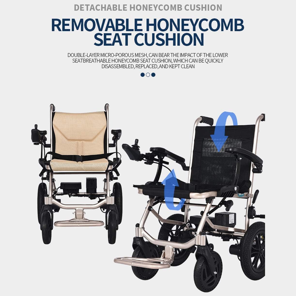 Lightweight Foldable Electric Wheelchair for Adults - Portable Motorized Power Chair with 220 lbs Weight Capacity (30 lbs Self Weight) | Indoor & Outdoor Mobility, Travel, Shopping, Airport Use