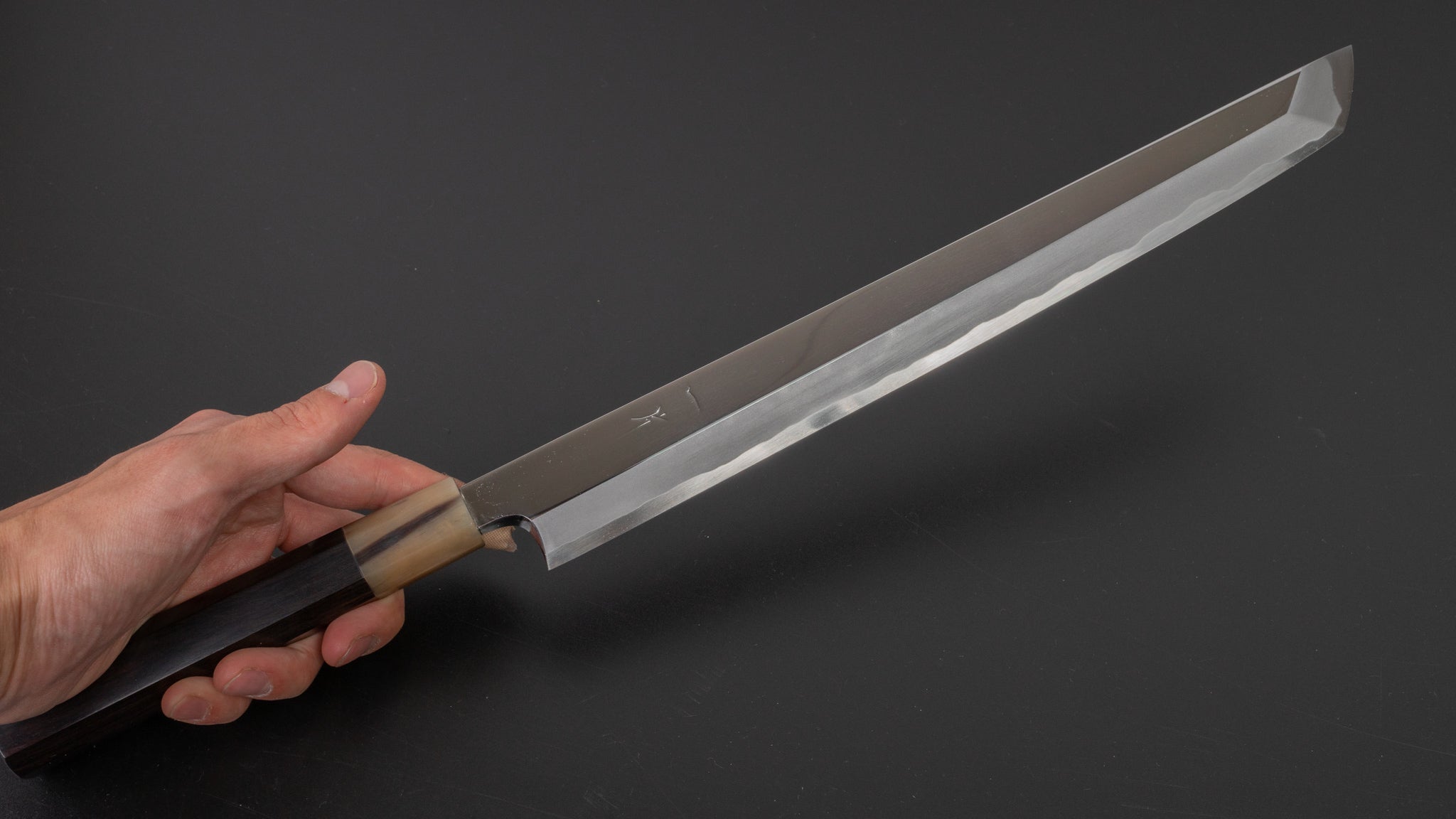 Hitohira Togashi White #1 Yanagiba Sakimaru 300mm Japanese Sushi Knife - Ebony Handle, Mirror Polished Blade with Saya - Perfect for Sushi Chefs & Japanese Cuisine Lovers
