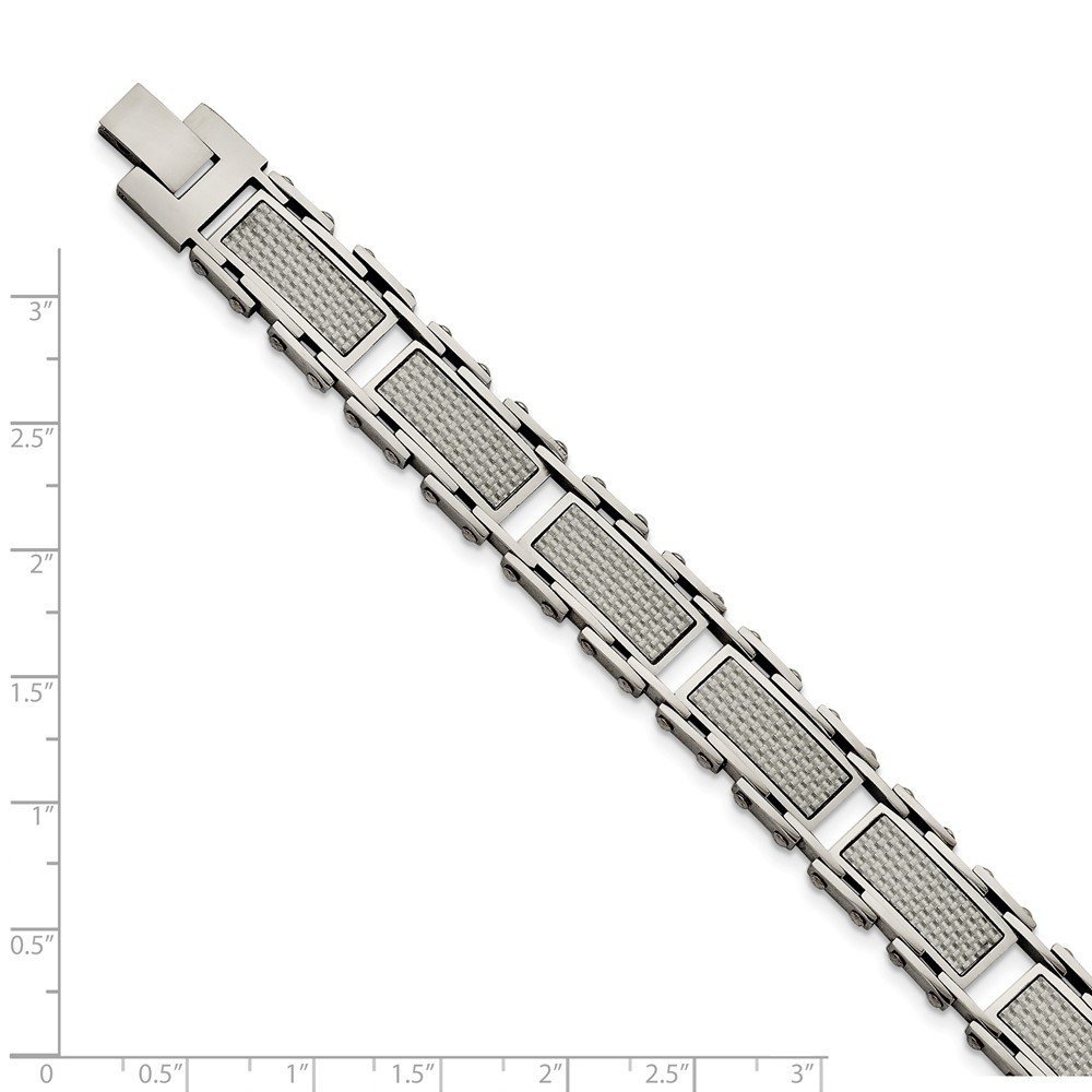 Premium Stainless Steel Carbon Fiber Bracelet for Men - 8.5