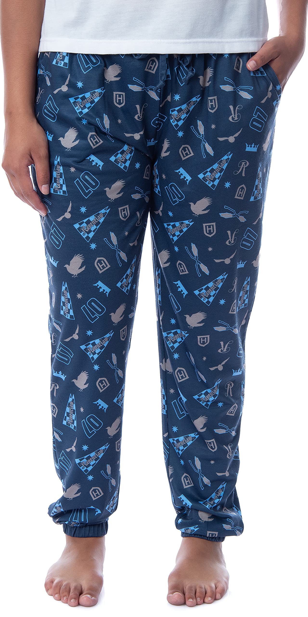Harry Potter Hogwarts House Women's Sleep Jogger Pajama Pants - Gryffindor, Slytherin, Hufflepuff & Ravenclaw - Cozy Lounge Pants for Potter Fans & Sleepwear Comfort