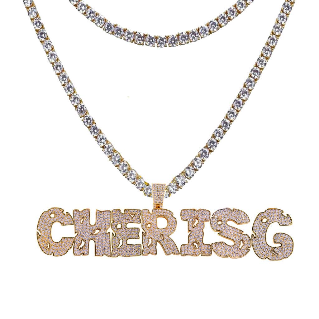 Custom Iced Out Bling Initial Necklace - Personalized Nameplate Jewelry for Men & Women | Hip Hop Style, Big Letter Pendant | Perfect Gift for Birthday, Anniversary & Special Occasions