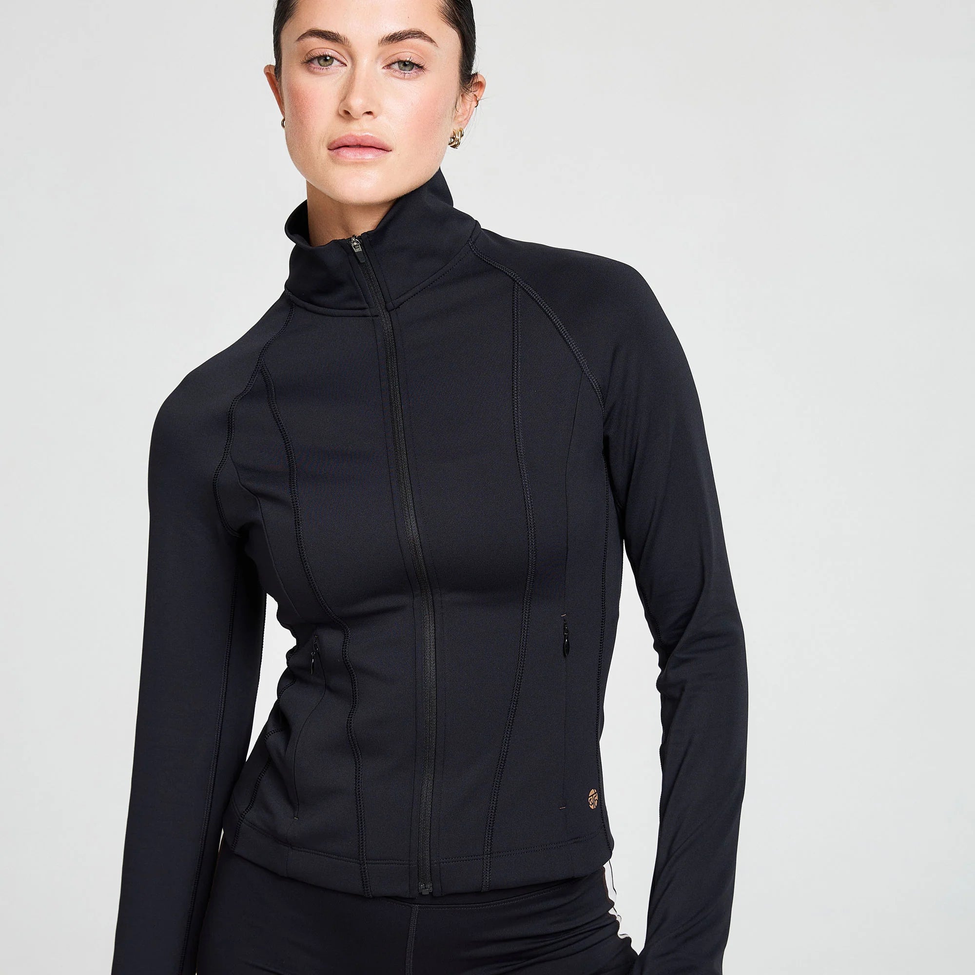 BAHE Attune Seamed Zip Through Jacket for Women - Lightweight Waterproof Windbreaker with Hood - Perfect for Hiking, Running & Outdoor Activities (Black)