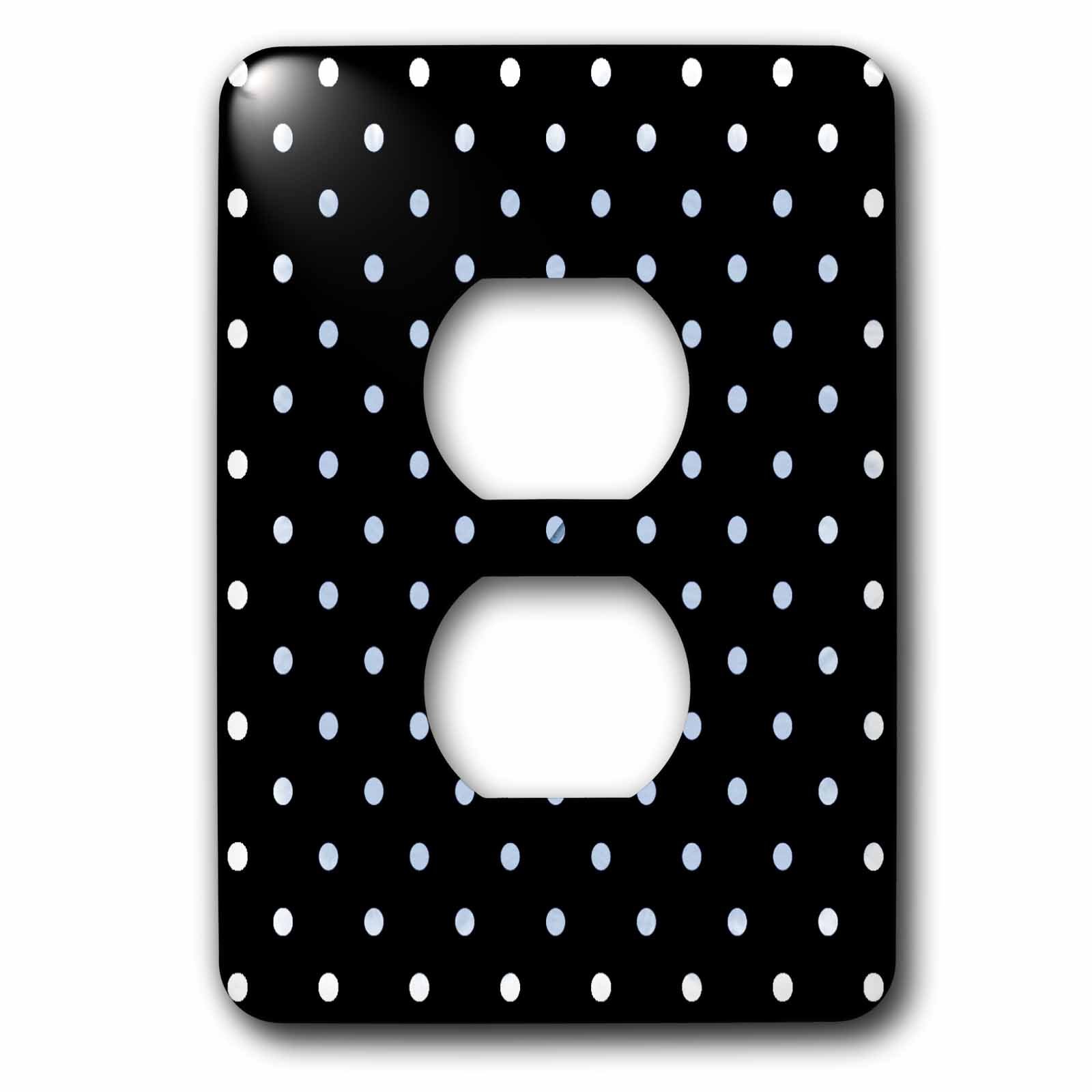 3D Rose Black and White Polka Dots Outlet Cover - Decorative Electrical Plate for Home, Office & Nursery - Safety Wall Plate for Stylish Interior Design