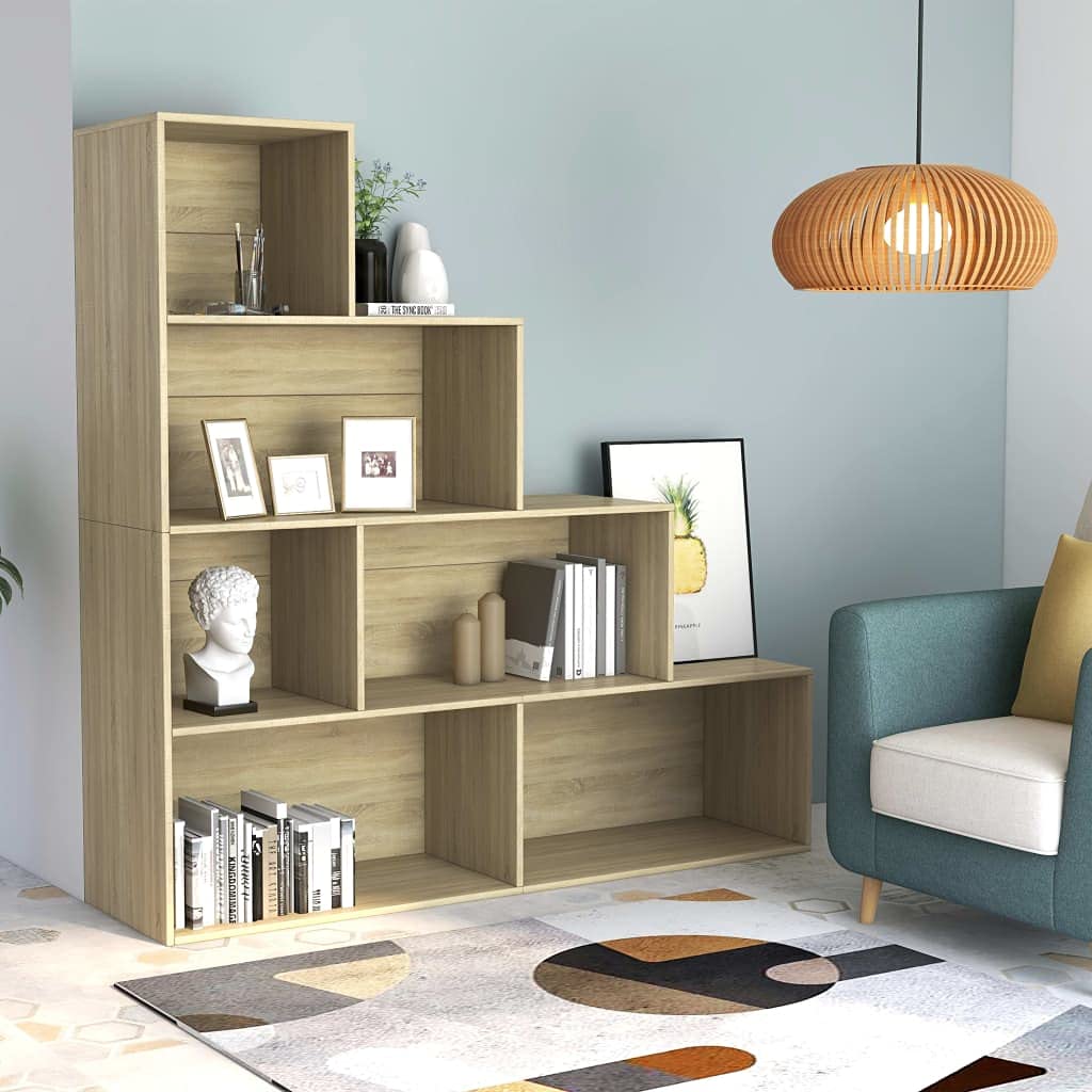 Queen.Y 6-Cube Wooden Bookcase & Storage Organizer - Closet, Home Office, Living Room Shelf - Brown | Space-Saving Display Cabinet for Books, Toys, and Decor