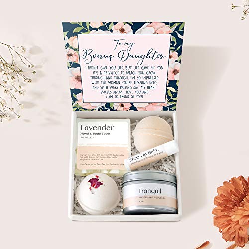 Thoughtful Stepdaughter Gift Box Set - Heartfelt Present from Stepmom, Stepsister or Blended Family | Wedding, Birthday & Holiday Gift for Bride/Groom's Daughter | Includes Spa Items & Greeting Card | Perfect for Special Occasions & Family Bonding Moments