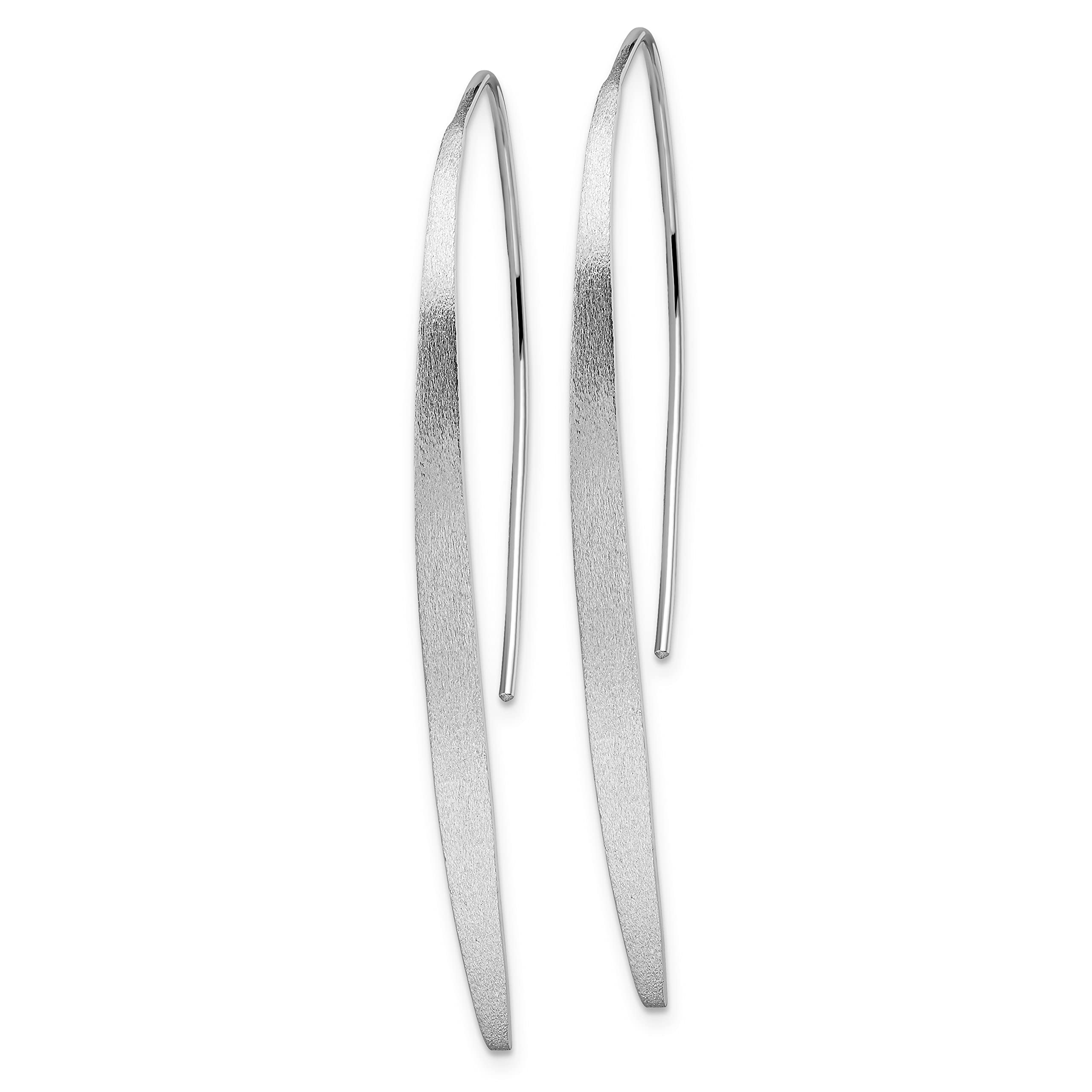 Elegant Sterling Silver Rhodium-Plated Polished & Brushed Earrings for Women | Hypoallergenic Fashion Jewelry for Parties, Weddings & Everyday Wear