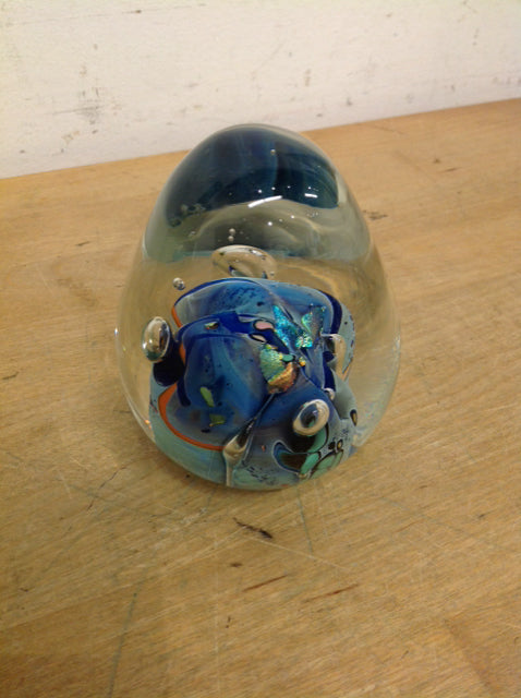 Signed Katg Glass Paperweight - Handcrafted Collectible Art Piece for Home Office Decor, Gift for Collectors & Professionals | Perfect for Desk Display, Paper Holding & Decorative Accent