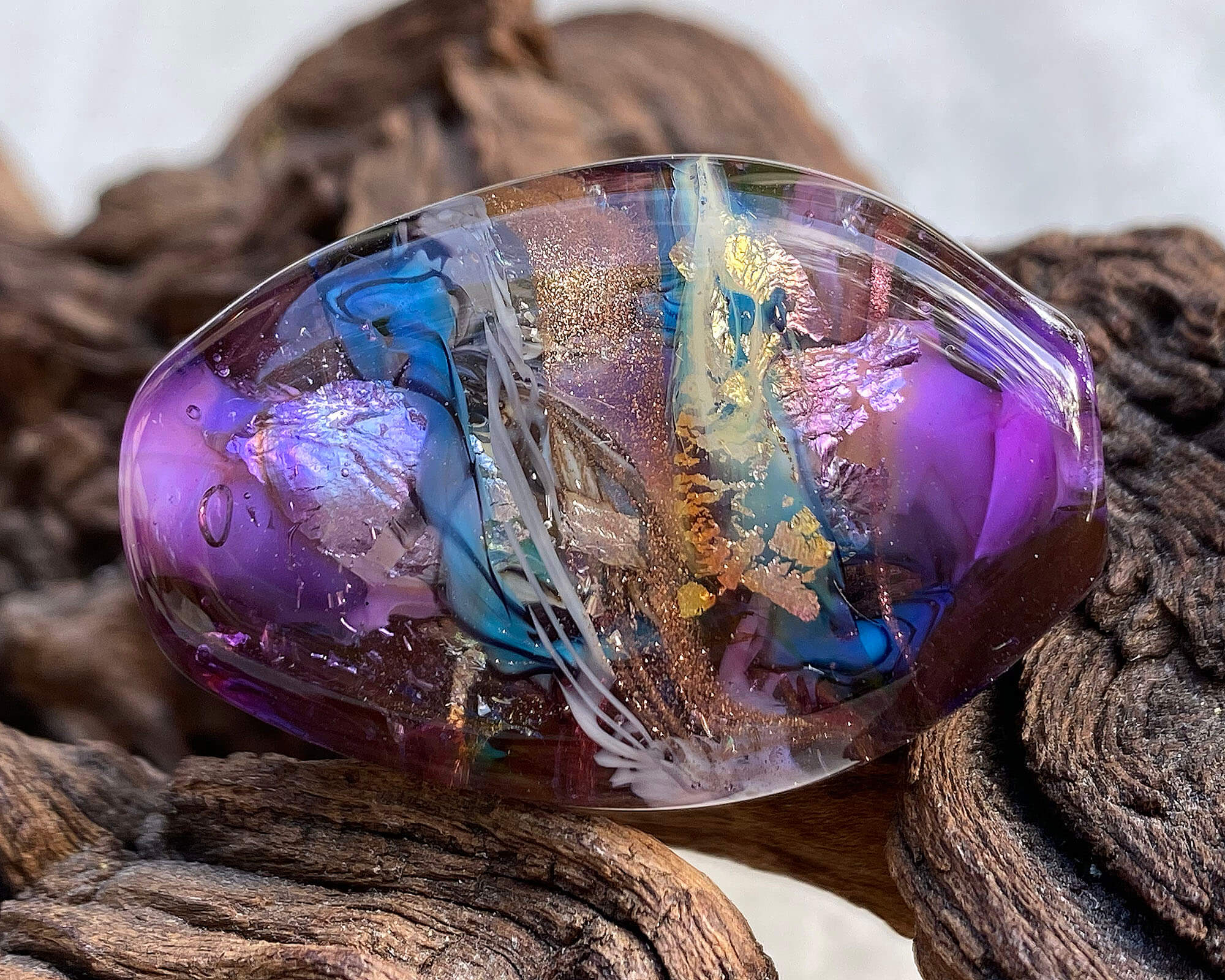 Handmade Violet Serendipity Lampwork Glass Focal Bead SRA - Perfect for Jewelry Making, DIY Crafts & Beading Projects