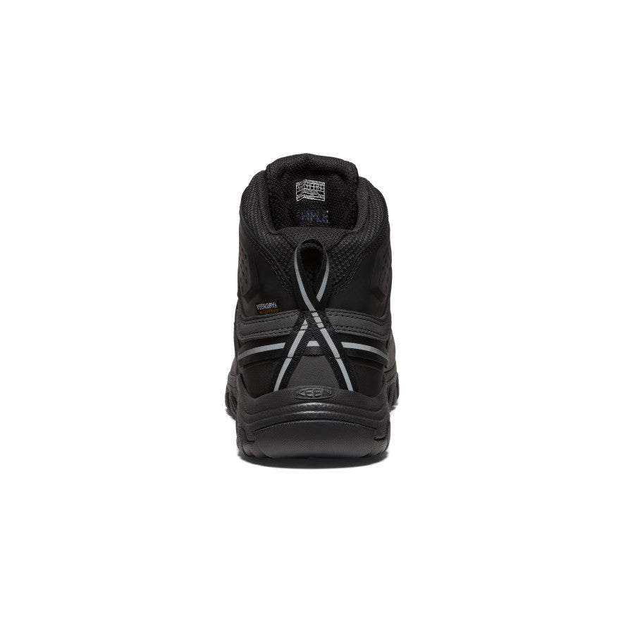 Men's KEEN Targhee III Mid WP Waterproof Hiking Boots - Triple Black - Durable & Comfortable for Outdoor Adventures, Trekking, and Trail Walking