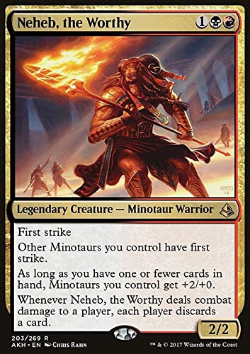MTG Magic: The Gathering - Neheb, The Worthy (203) Amonkhet AKH - Rare Minotaur Warrior Card for Commander & Standard Decks