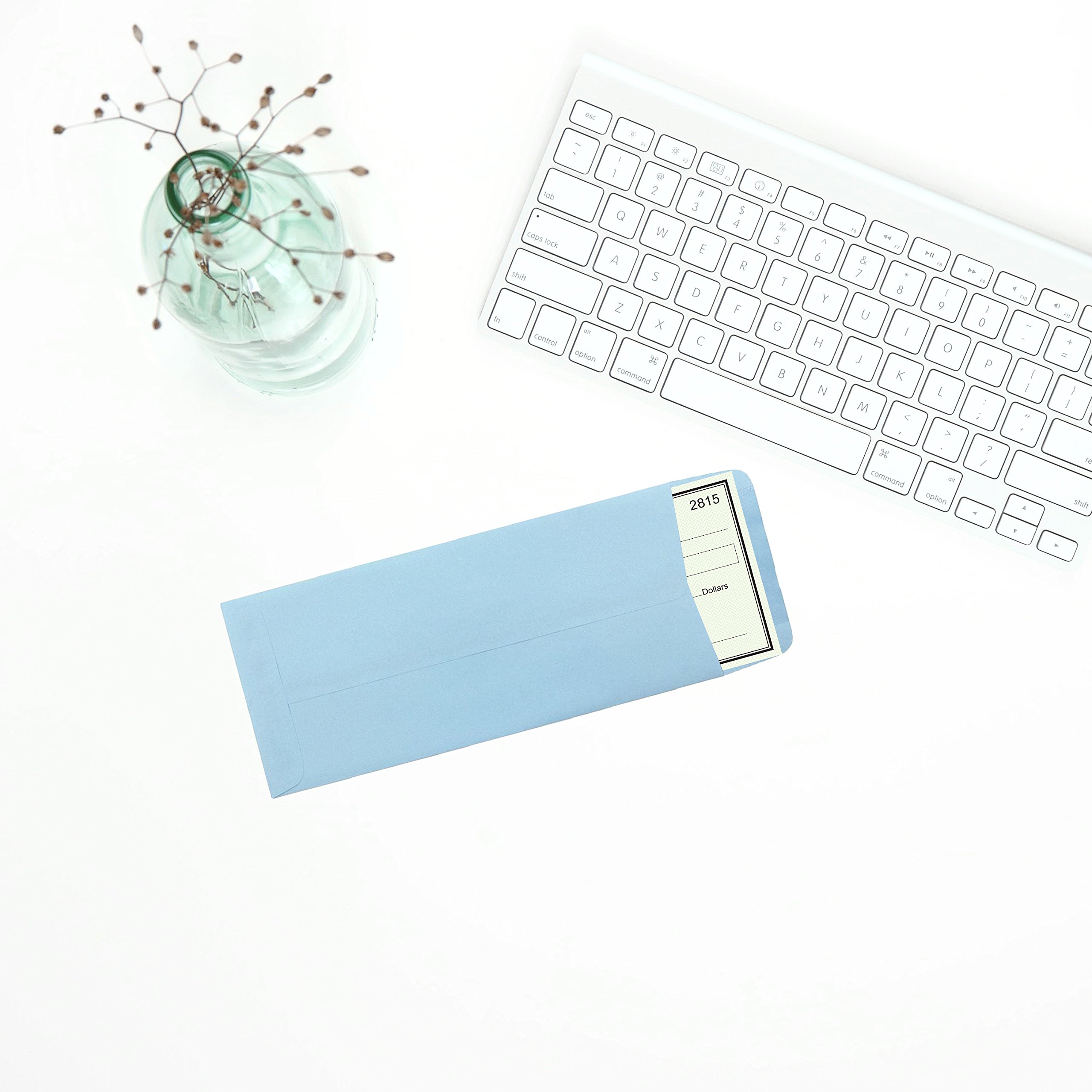Premium #10 Business Envelopes - 4 1/8 x 9 1/2 - Pastel Blue (500/Box) for Office & Mailing