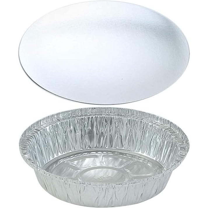 Nicole Fantini 9-Inch Round Aluminum Foil Pans with Board Lids - 250-Pack Disposable Takeout Containers for Baking, Roasting & Oven Use | Perfect for Meal Prep, Catering & Party Food Storage