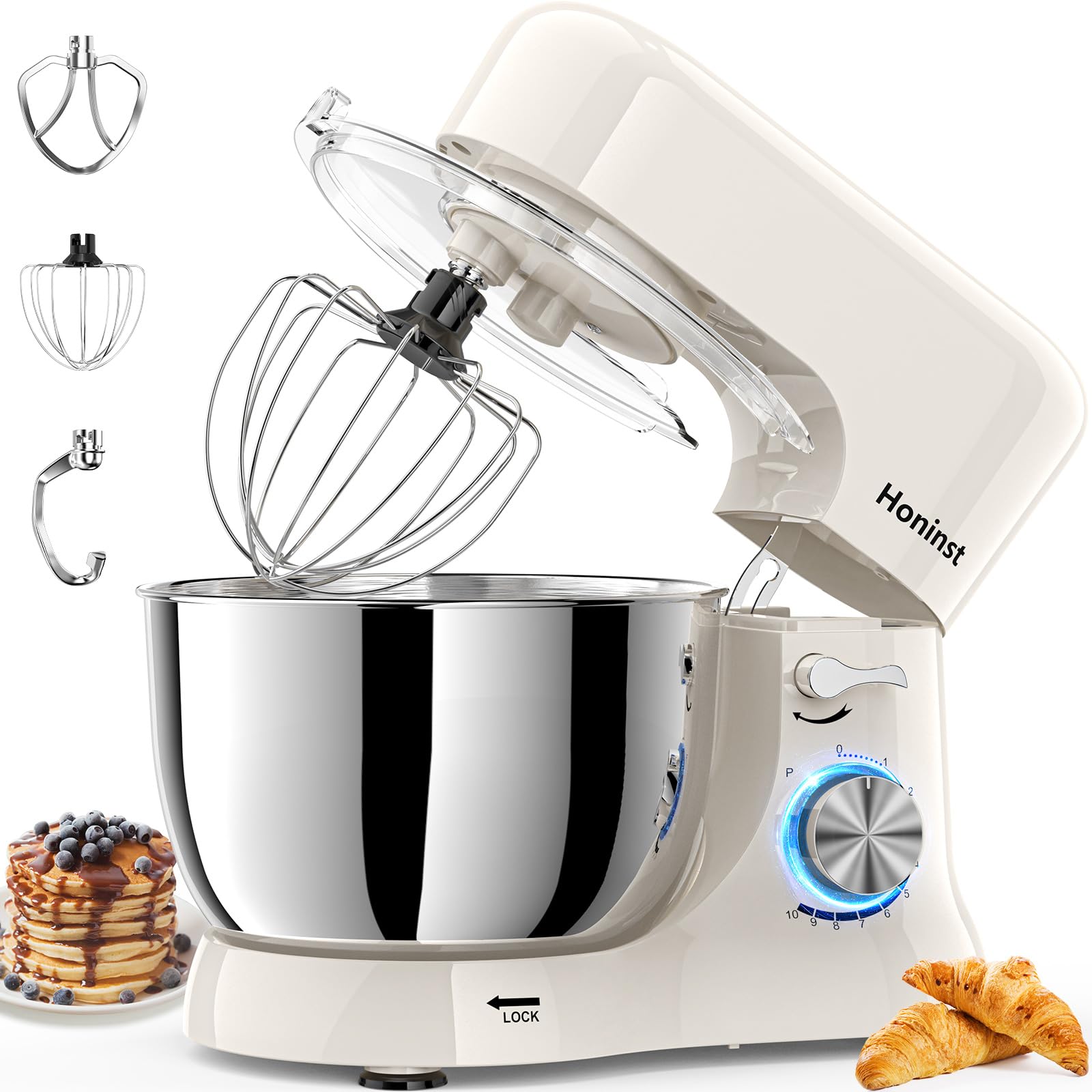 **5.5QT Stand Mixer, 10-Speed Tilt-Head Electric Kitchen Mixer with Bowl, Dough Hook, Whisk & Beater – Perfect for Baking Cakes, Cookies & Homemade Dough – Ideal for Home Bakers & Cooking Enthusiasts**