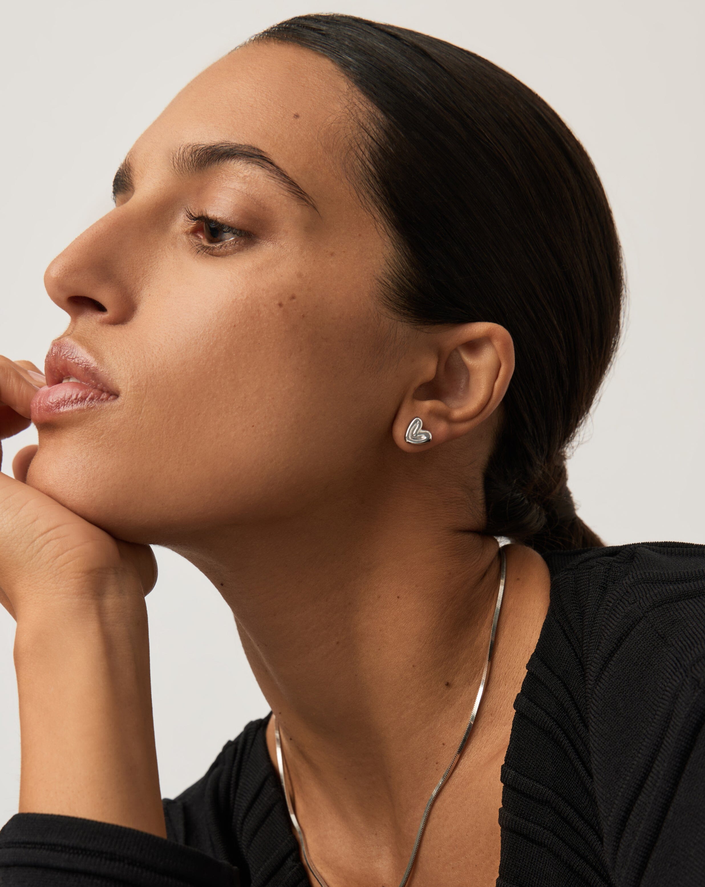 Puffy Heart Mini Stud Earrings for Women - 925 Sterling Silver Hypoallergenic Jewelry - Perfect for Valentine's Day, Anniversary & Everyday Wear