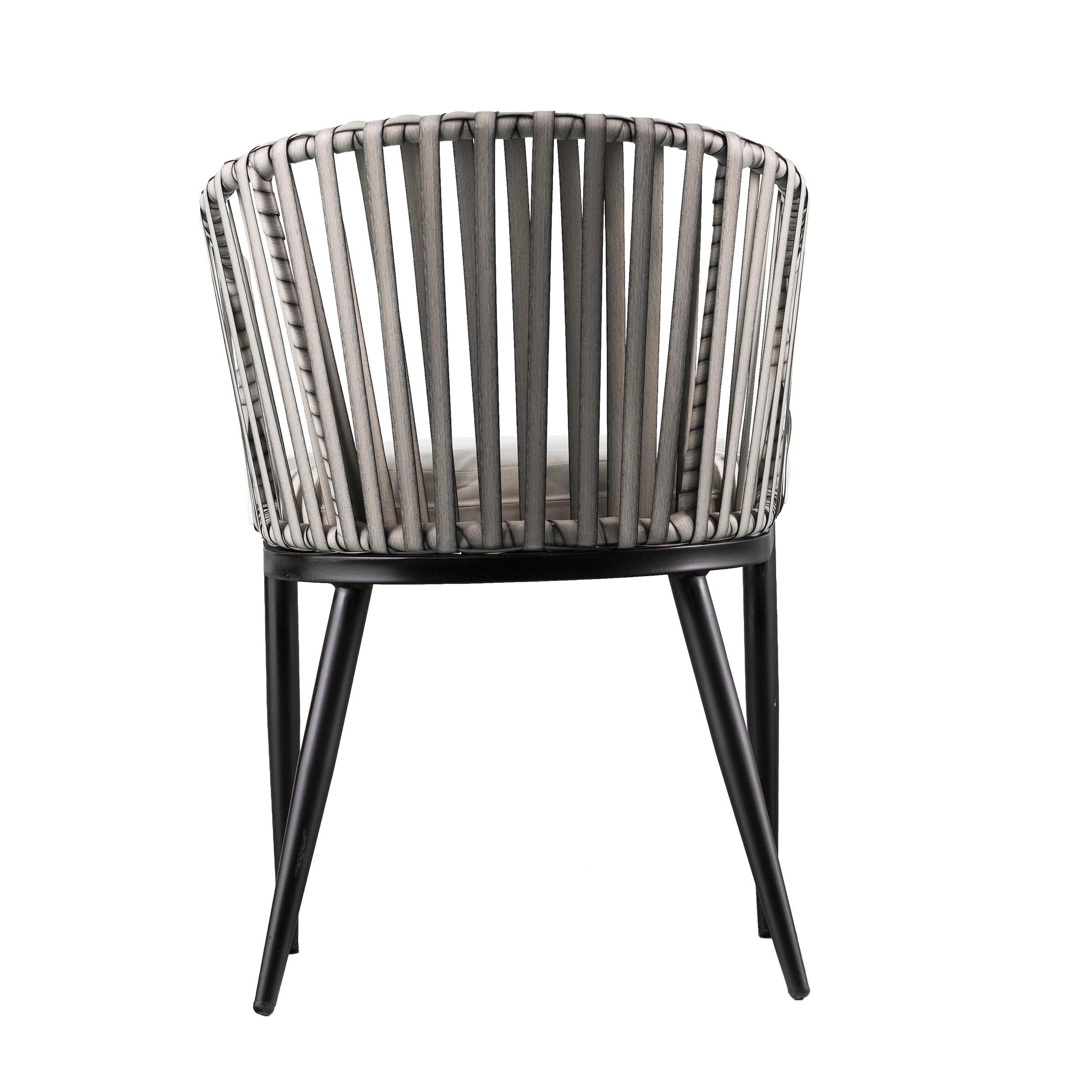 SEI Furniture Melilani Outdoor Patio Chairs Set of 2 - Waterproof Wicker Rattan Lounge Chairs with Cushions, Black & White - Perfect for Backyard, Poolside, Garden, and Deck Relaxation