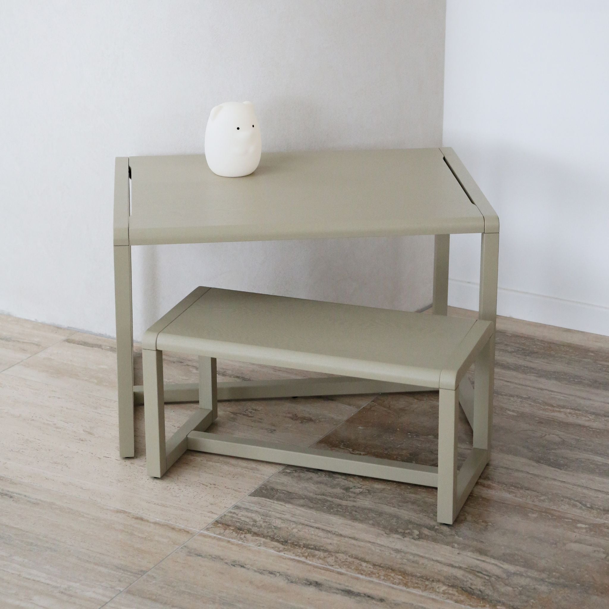 FERM LIVING Little Architect Kids Bench - Soft Cashmere Wooden Chair for Children's Room, Playroom & Nursery - Perfect for Reading, Drawing & Imaginative Play