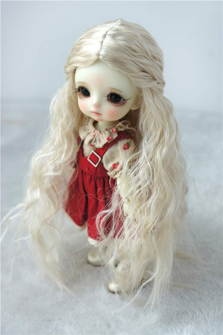 5-6inch Curly Princess BJD Wig - Blonde Synthetic Mohair for 1/8 Lati Dolls | Party & Cosplay