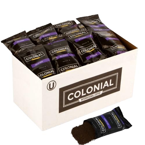 Colombian Medium Roast Coffee Packets (2.5 oz, 80 Count) - Pre-Ground Single Serve Coffee for Office, Camping & Travel - Premium Colonial Coffee Bags
