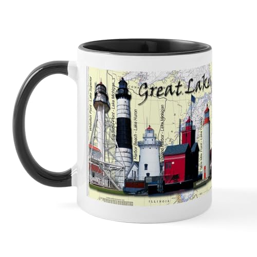 White/Black Inside - Great Lakes Lighthouses Mug