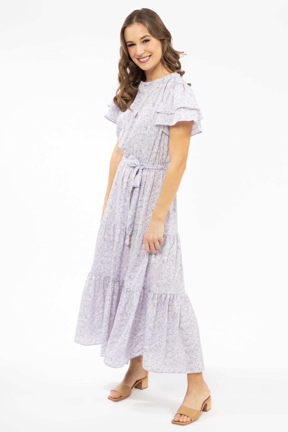 Cruise Purple SS Tiered Maxi Dress - Women's Summer Beach Dress with Flowy Tiered Skirt, Perfect for Vacations, Parties & Outdoor Events