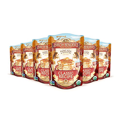 Organic Pancake & Waffle Mix by Birch Benders - Classic Whole Grain Recipe, Non-GMO, Just Add Water, 96oz Family Pack (6x16oz) - Perfect for Breakfast, Brunch & Family Gatherings