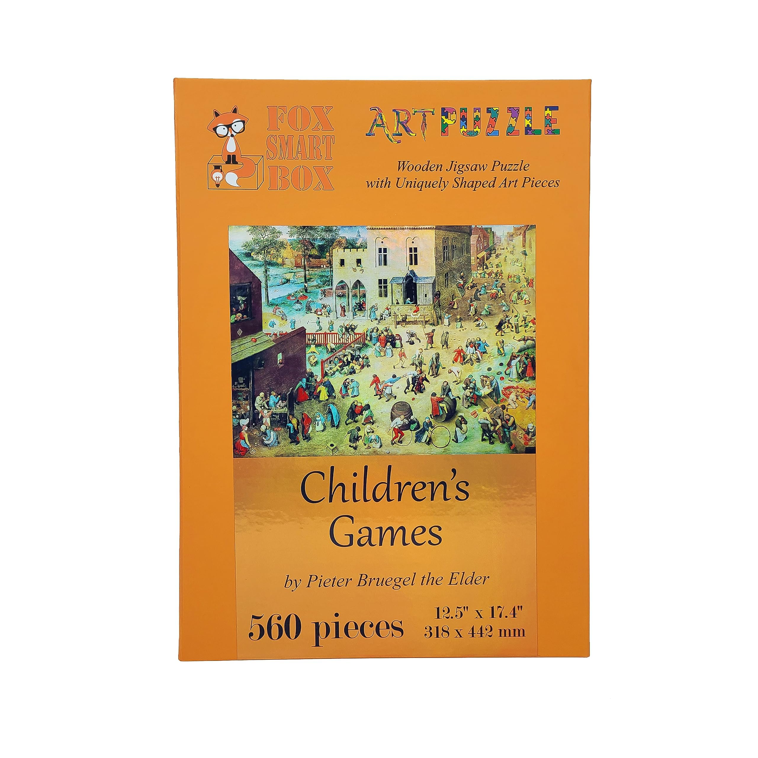 Premium 560-Piece Wooden Jigsaw Puzzle for Adults - Unique Shaped Pieces - Made in USA by FoxSmartBox - Challenging Brain Teaser & Family Game Night Activity - Perfect for Stress Relief, Cognitive Training & Parent-Child Bonding
