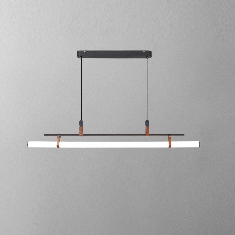Modern Eden Linear Pendant Light - Sleek Minimalist Hanging Fixture for Kitchen Island, Dining Room & Bedroom Lighting - Adjustable LED Chandelier for Contemporary Home Decor