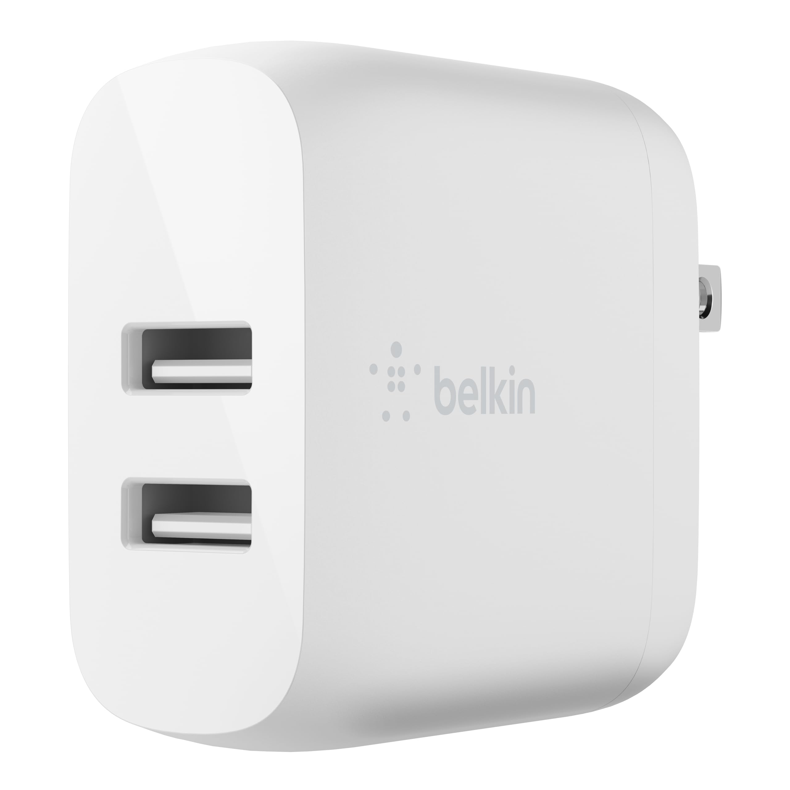Belkin 24W Dual Port USB Wall Charger with Micro USB Cable - Fast Charging for iPhone, Power Bank, Wireless Headphones & Smartphones - Perfect for Travel, Office & Home Use