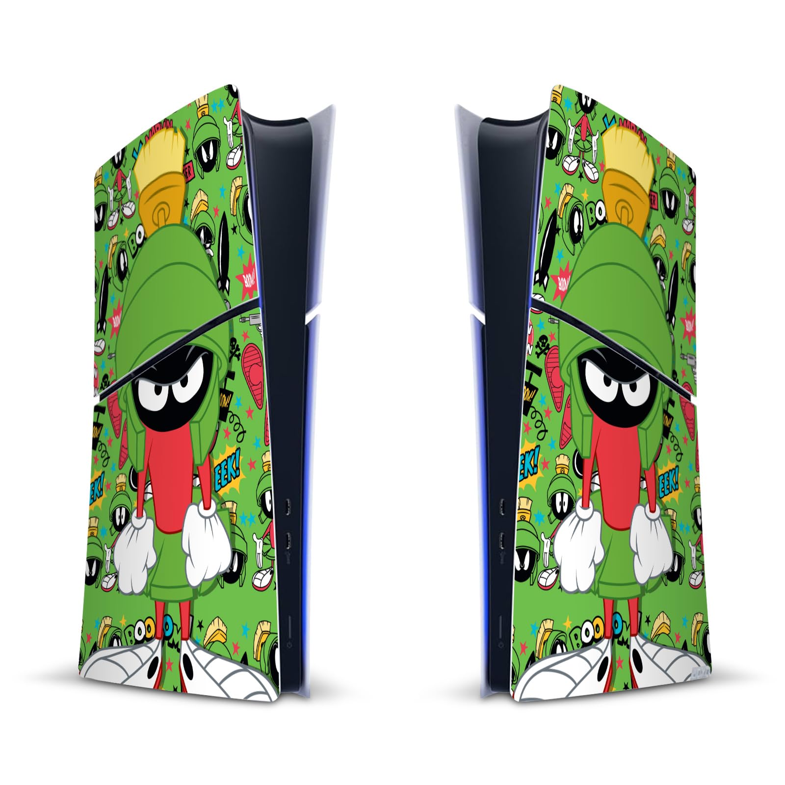 Official Looney Tunes Marvin The Martian Vinyl Skin Sticker for Playstation 5 PS5 Slim/Pro Digital Edition Console - Custom Game Console Decal for Gaming Setups & Entertainment Rooms