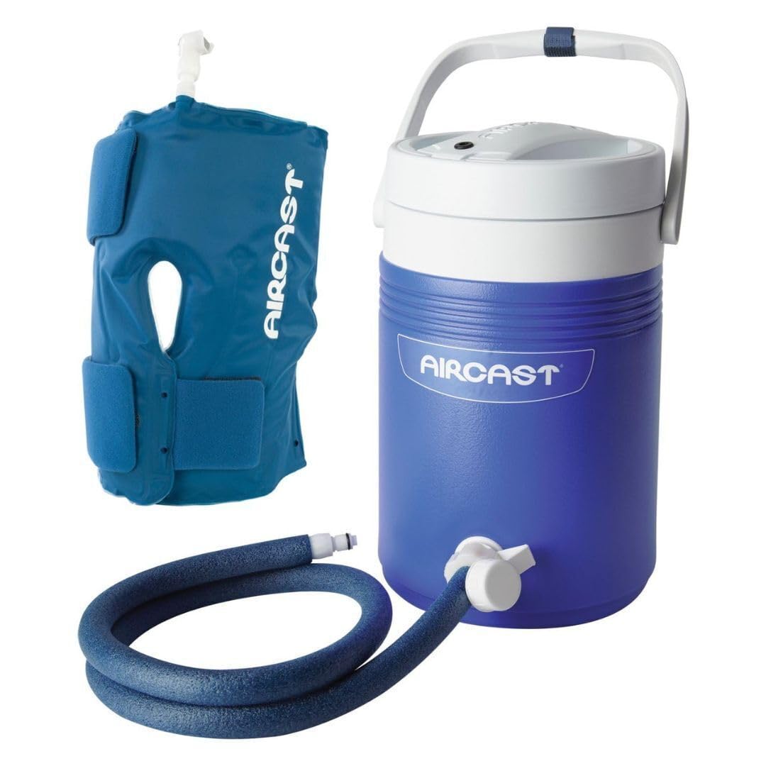 Aircast Cryo/Cuff Cold Therapy System for Knee Pain Relief - Medium Size with Gravity-Fed Cooler | Ideal for Post-Surgery Recovery, Sports Injuries & Arthritis Pain Management