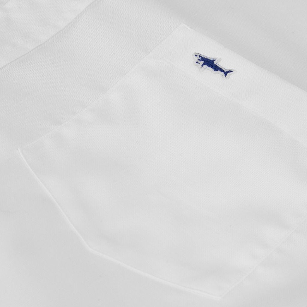 PAUL & SHARK Men's Premium Cotton Oxford Shirt - Classic White Button Down Dress Shirt for Business Casual & Office Wear | Breathable & Comfortable Formal Wear