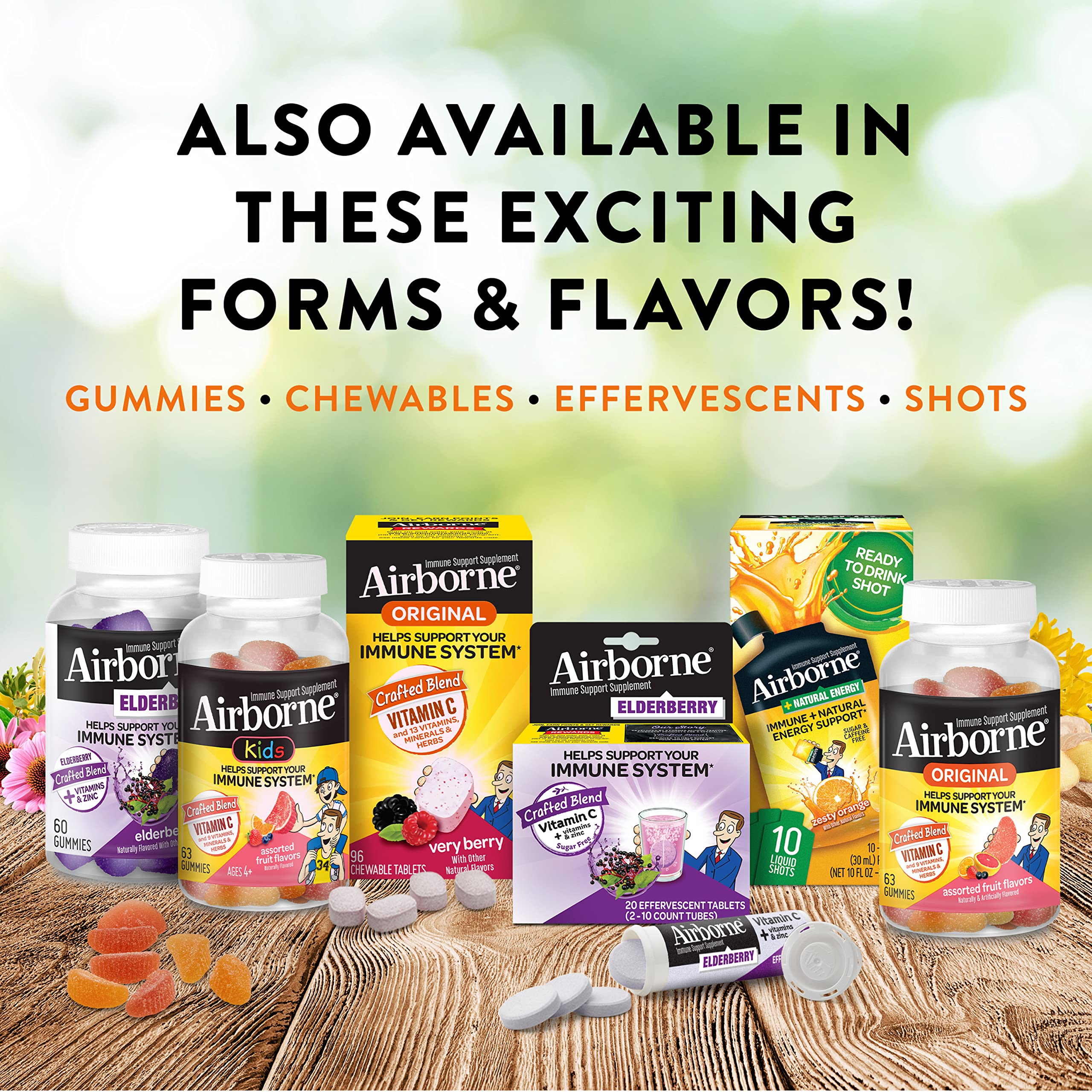 Airborne 750mg Vitamin C Gummies for Adults - Immune Support Supplement with Antioxidants Vitamins A, C & E - 63 Count Blueberry Pomegranate Flavor Gummy Vitamins - Boost Immunity & Energy for Workouts, Travel & Daily Wellness