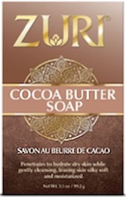 Zuri Cocoa Butter Soap Bar - 3.5 oz | Natural Moisturizing & Skin Nourishing | Perfect for Dry Skin, Eczema & Sensitive Skin Care