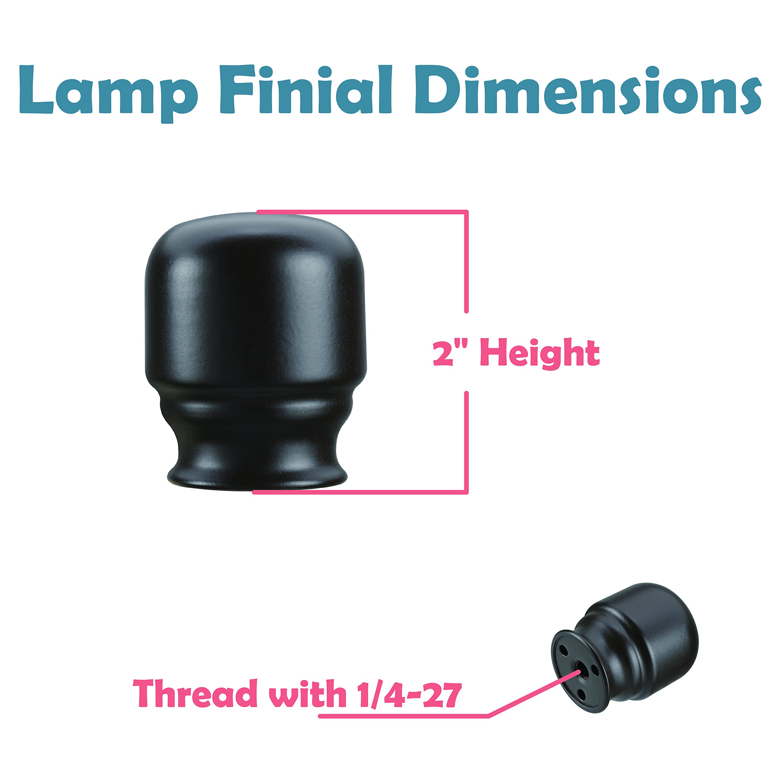 Aspen Creative Oil Rubbed Bronze Lamp Shade Finial - 1-1/2