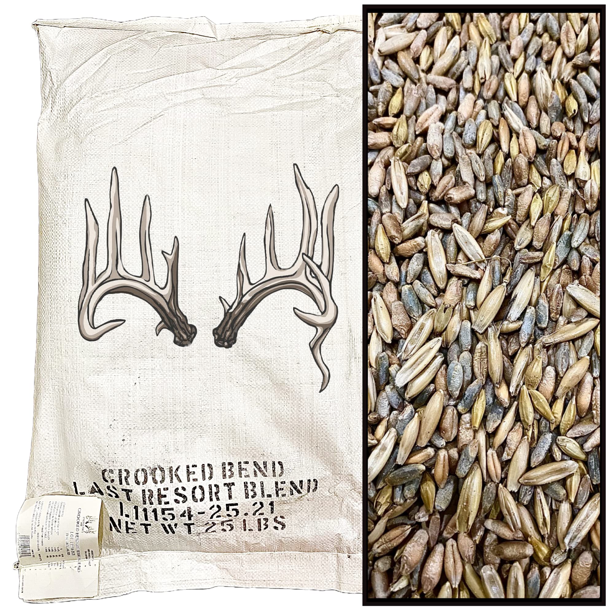 25LB Bulk Deer Food Plot Seed - Premium Mix of Cereal Grain Rye, Wheat, Triticale, Barley & Oats - Attracts Pheasant, Turkey, Dove & Wildlife - Ideal for Whitetail Hunting Food Plots, Pastures & Wildlife Habitats