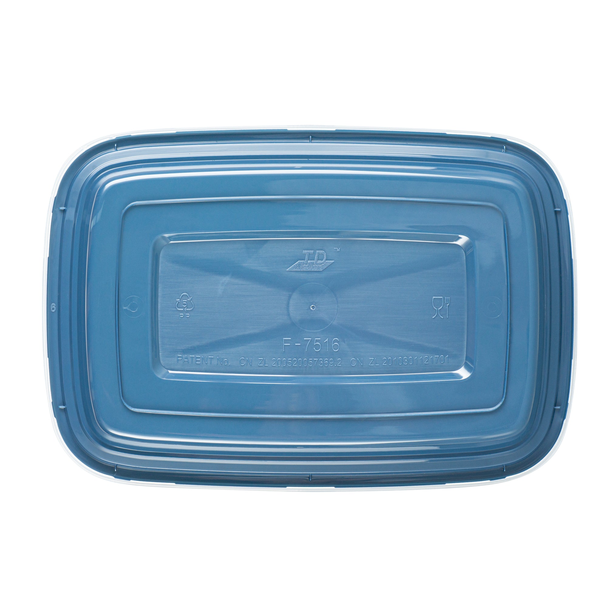 16 oz Rectangle Midnight Blue Plastic To Go Containers with Clear Lids - 100 Pack (7.75