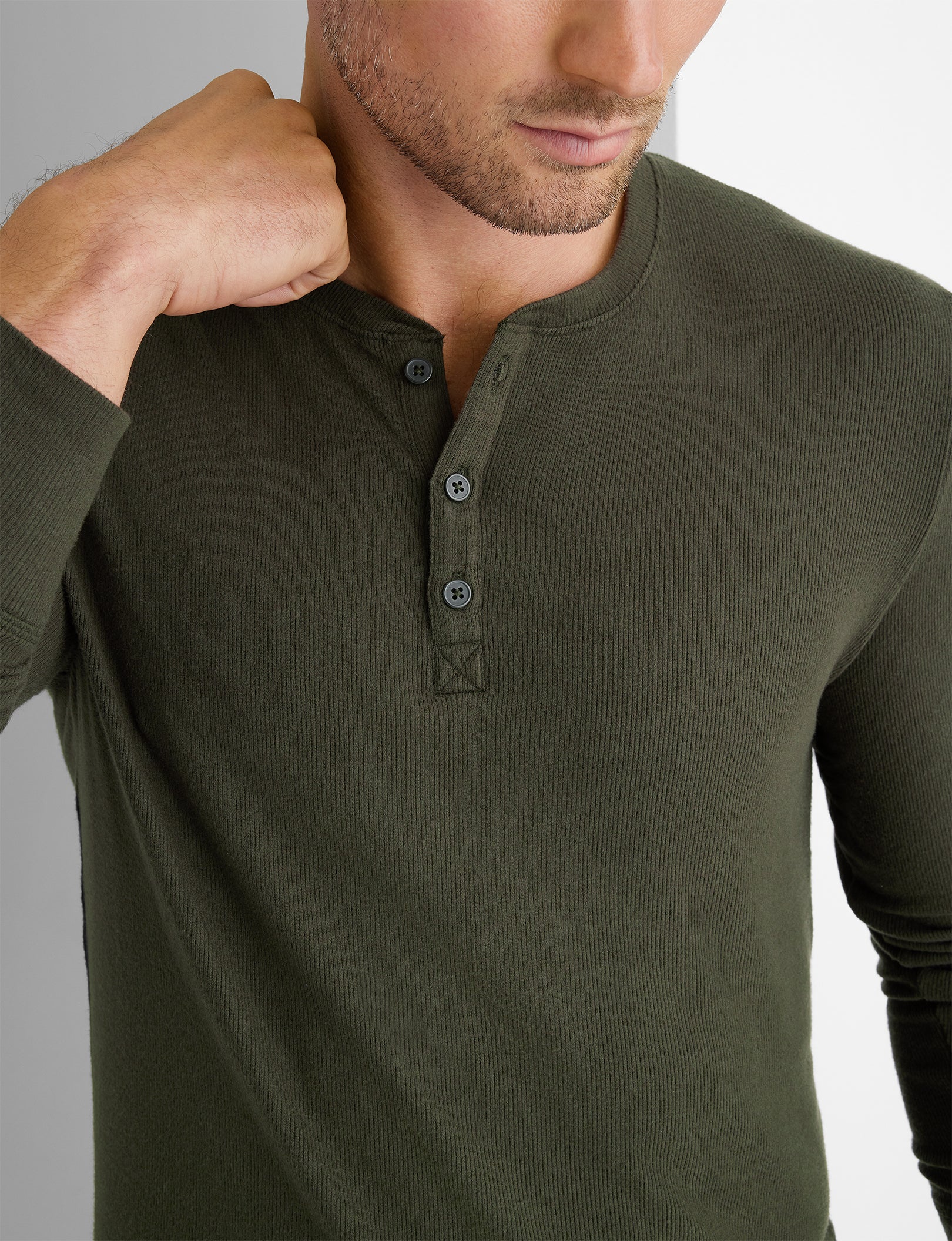 Men's Comfortable Lounge Henley Shirt - Soft Cotton Relaxed Fit for Casual Wear, Home Lounging & Outdoor Activities