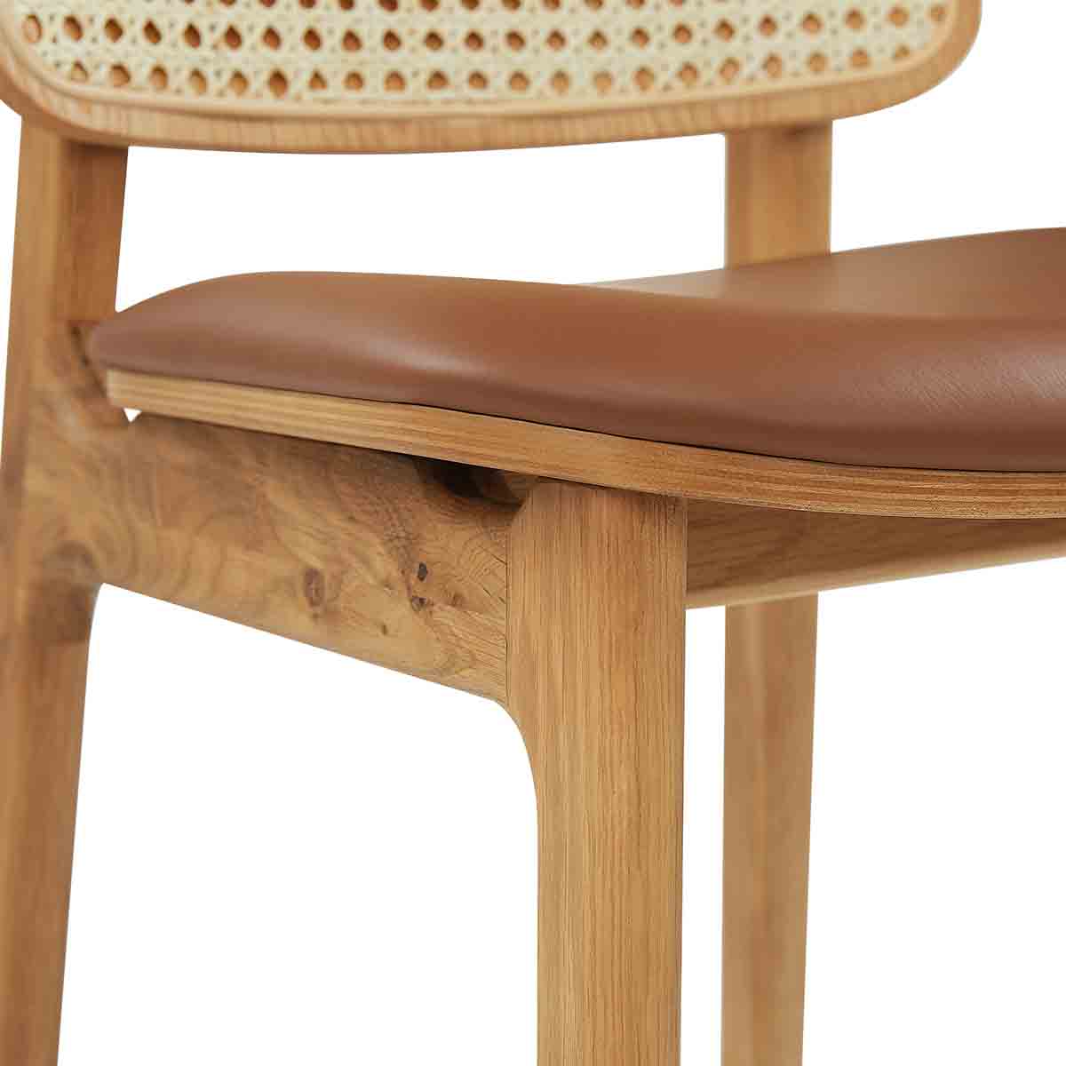 Flair Rattan Leather Bar Stool - 24