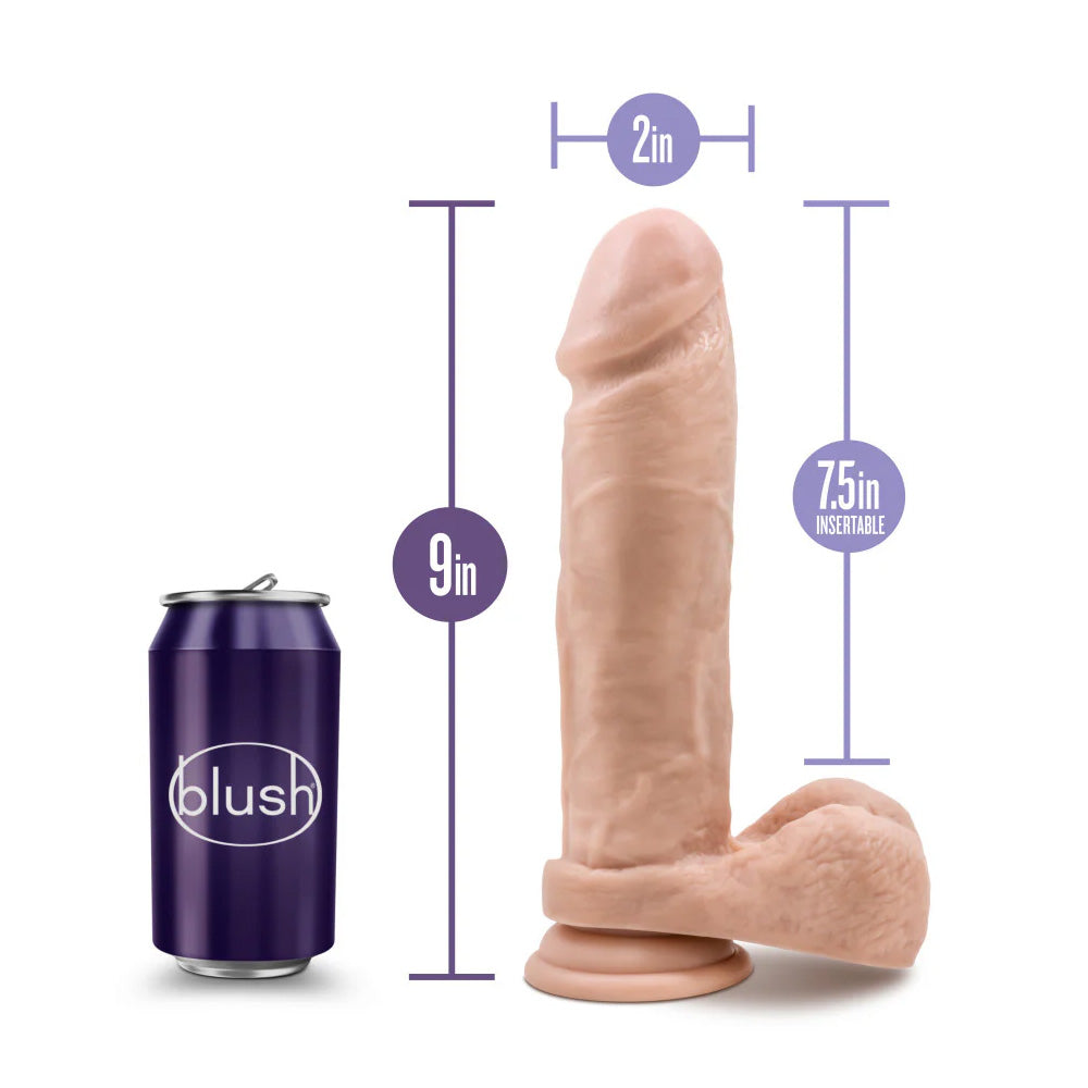 Premium Au Naturel 9 Dual Density Realistic Dildo with Strong Suction Cup - Lifelike Silicone Adult Toy for Couples & Solo Play - Perfect for Bedroom Fun, BDSM, and Discreet Storage
