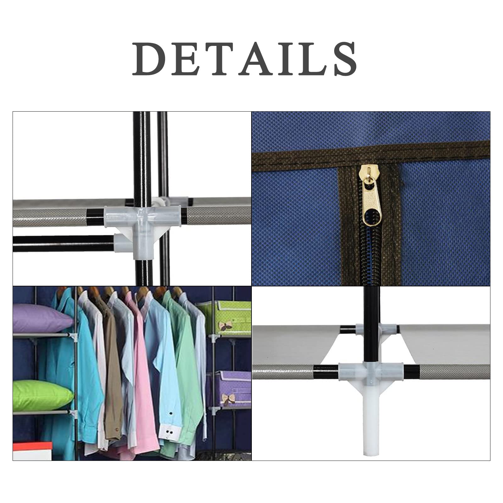 BNSPLY 67 Inch Portable Wardrobe Closet - Non-Woven Fabric Storage Organizer for Clothes, 52