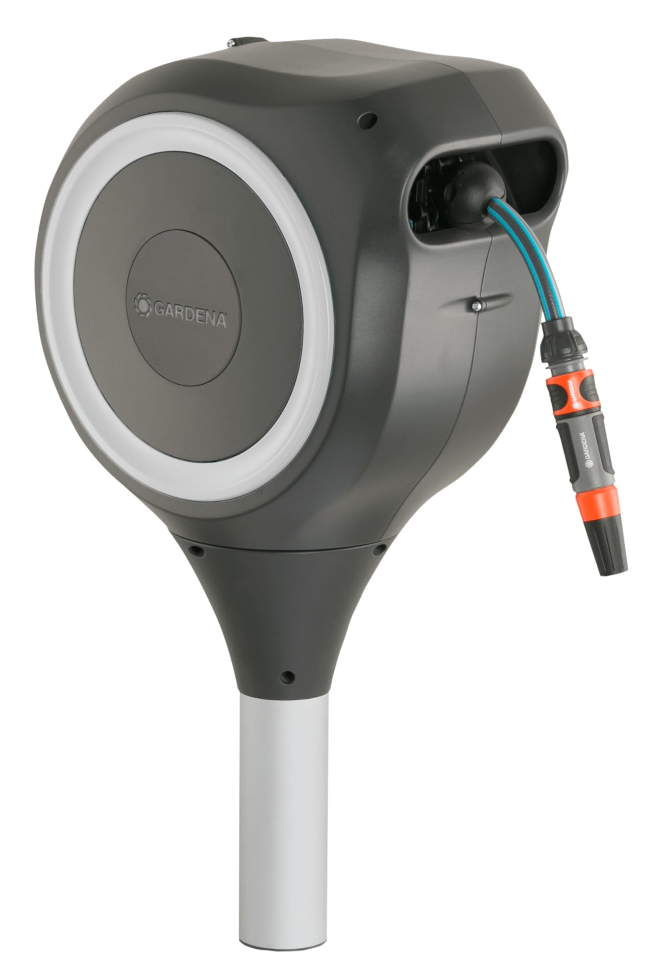 **Gardena 15m White Hose Box with Swivel & Mounting Kit for Easy Garden Watering**